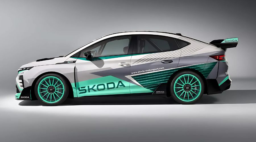 Skoda Enyaq RS Race Concept: Lightweight, Biocomposite Build and 0–62 MPH in Under 5 Seconds.